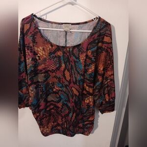 Eyelash Couture Multicolor Abstract Blouse